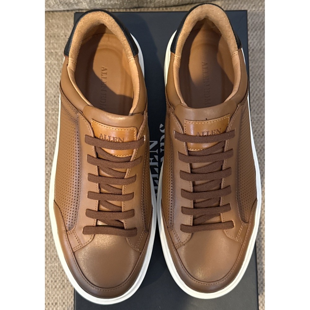 Allen Edmonds Oliver Sneaker Mens 8 3E Luggage Tan New Leather Slip-On EC4501007 - Picture 2 of 16